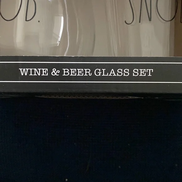 New in Box RAE DUNN wine and beer glass set - Picture 5 of 8